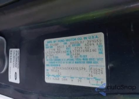 1989 Ford F250 from USA, damaged, VIN 1FTHX26G3KKB51579